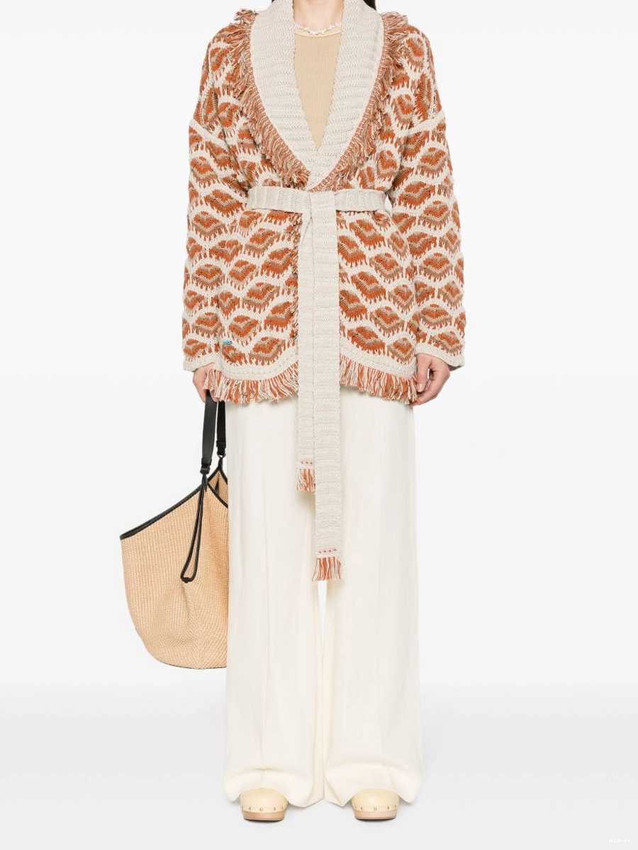 Cheap patterned-intarsia Women Hawa Alanui cardigan Mahal 0730